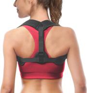 universal posture corrector for women & men - comfortable clavicle support brace - relieve neck, back, and shoulder pain with discreet figure 8 design - align and correct posture logo