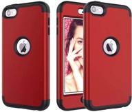 📱 dailylux shockproof case for ipod touch 7th generation, 3 in 1 hybrid protective high impact cover for apple ipod touch 5/6/7, red logo