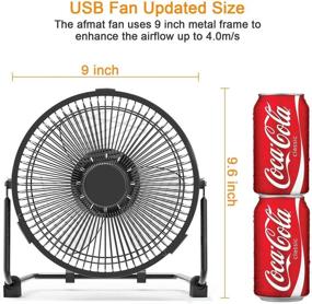 img 3 attached to 9-Inch Battery Operated Fan with Rechargeable 5200mAh Battery - Cordless, 🔋 USB Powered, 2 Speeds - Ideal for Camping, Home, Office, and Table Use