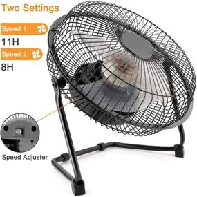 img 1 attached to 9-Inch Battery Operated Fan with Rechargeable 5200mAh Battery - Cordless, 🔋 USB Powered, 2 Speeds - Ideal for Camping, Home, Office, and Table Use