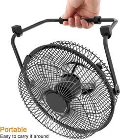 img 2 attached to 9-Inch Battery Operated Fan with Rechargeable 5200mAh Battery - Cordless, 🔋 USB Powered, 2 Speeds - Ideal for Camping, Home, Office, and Table Use