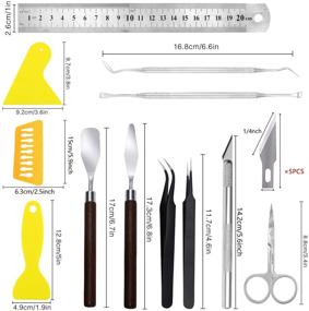 img 3 attached to 🔧 Effortless Vinyl Weeding: Complete 18-Piece Craft Tool Kit with Scissor, Tweezers, Weeders, Scraper, Spatula for Silhouettes, Cameos, and more!