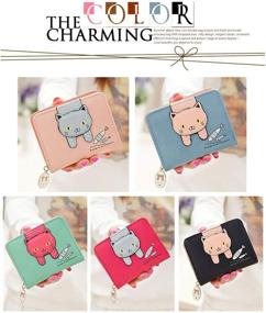 img 1 attached to 🐱 Cute Blue CHIRUB Girls Wallet – Cat Pattern Coin Purse with Zipper, Perfect Small Holder for Little Girls