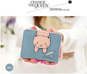 img 2 attached to 🐱 Cute Blue CHIRUB Girls Wallet – Cat Pattern Coin Purse with Zipper, Perfect Small Holder for Little Girls