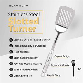 img 3 attached to 🍳 Stainless Steel Slotted Spatula and Turner – Metal Cooking Spatulas for Optimal Performance and Durability