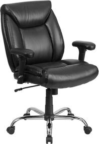 img 3 attached to 🪑 Flash Furniture HERCULES Series Big & Tall 400 lb. Rated Black LeatherSoft Deep Tufted Ergonomic Task Office Chair with Adjustable Arms: Ultimate Comfort and Support for Heavy-Duty Work