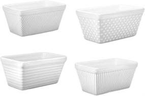 img 1 attached to 🍞 BIA Set of 4 White Porcelain Mini Loaf Pans: Perfect for Baking and Serving