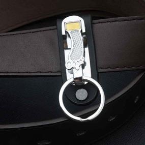 img 1 attached to 🔑 Belt Loop Keychain for Men – Liangery Leather Key Holder with Car Key Chain Ring and Belt Hook