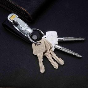 img 2 attached to 🔑 Belt Loop Keychain for Men – Liangery Leather Key Holder with Car Key Chain Ring and Belt Hook