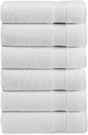 enhance your bathroom experience with cifelli home luxury 600 gsm 6 pack hand towel set – 100% turkish cotton, 16x28 inch, white logo