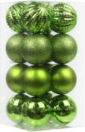 🎄 large shatterproof green christmas ball ornaments - set of 16 | xmas decoration for tree, holiday wedding, party decor, 3.15" size логотип