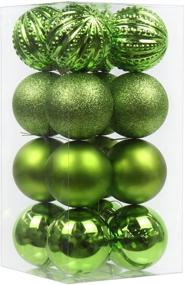 img 4 attached to 🎄 Large Shatterproof Green Christmas Ball Ornaments - Set of 16 | Xmas Decoration for Tree, Holiday Wedding, Party Decor, 3.15" Size