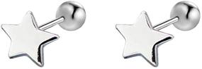 img 4 attached to 🌟 925 Sterling Silver Star Ball Screw Back Stud Earrings: Hypoallergenic Jewelry for Women and Teen Girls with Sensitive Ears