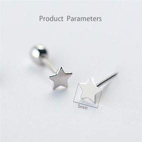 img 1 attached to 🌟 925 Sterling Silver Star Ball Screw Back Stud Earrings: Hypoallergenic Jewelry for Women and Teen Girls with Sensitive Ears