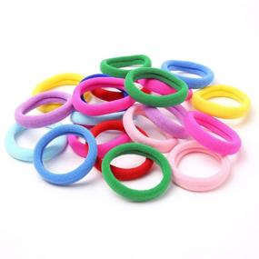 img 4 attached to 🎀 Hanmei Small Seamless Hair Ties for Kids, Babies, Toddlers, and Girls - 50 PCS, 10 Vibrant Colors - No Crease Hair Bands Ponytail Holders