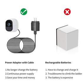 img 1 attached to 🌦️ ALERTCAM 25Ft/7.5m Weatherproof Outdoor Power Cable for Arlo Pro and Arlo Pro 2 - Black, with Quick Charge 3.0 Power Adapter Charger for Continuous Camera Charging