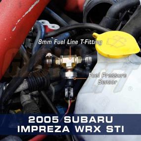 img 1 attached to 🔧 GlowShift 8mm (5/16") Fuel Line Fuel Pressure Sensor T-Fitting Adapter for Improved Compatibility with 2002-2014 Subaru Impreza WRX STI