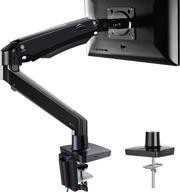 💻 huanuo single monitor mount stand - ultimate full motion arm desk mount for 17-35 inch lcd led computer screens, height adjustable vesa bracket | clamp & grommet mounting base | holds up to 26.4lbs logo