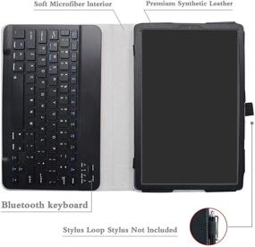 img 1 attached to 🔌 Wireless Keyboard Case for Samsung Galaxy Tab S5E 10.5, Bige Slim Stand PU Leather Cover with Removable Keyboard, Compatible with SM-T720/T725 Tablet, Black