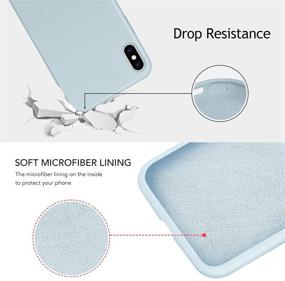 img 1 attached to 📱 OUXUL Liquid Silicone Gel Rubber Phone Case for iPhone X/Xs - Slim & Shockproof (Blue Grey)