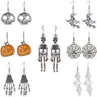 nanafast halloween earrings pumpkin skeleton logo