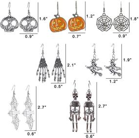 img 3 attached to Nanafast Halloween Earrings Pumpkin Skeleton