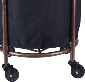 img 2 attached to 🔄 Round Copper Black Laundry Hamper with Wheels - Household Essentials