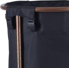 img 3 attached to 🔄 Round Copper Black Laundry Hamper with Wheels - Household Essentials