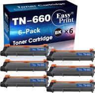 easyprint compatible 6-pack black tn-660 toner cartridge for hl-l2300d l2360dw l2380dw l2360dn dcp-l2500d l2540dn l2560dw mfc-l2700dw l2720dw l2740dw printer logo