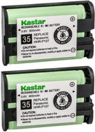 kastar battery 2-pack type 35 for panasonic hhr-p107 hhr-p107a hhr-p107a/1b bb-gta150 bb-gt1500b kx-tg6021m kx-tg6022b kx-tg6023m kx-tg6053 kx-tg6054 kx-tg6071 kx-tg6072 - cordless telephone battery logo