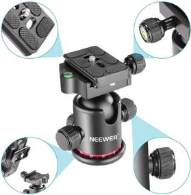img 3 attached to 📷 Neewer 360 Degree Rotating Panoramic Ball Head with Universal Quick Shoe Plate and Bubble Level for Tripod, Monopod, Slider, DSLR Camera, Camcorder - Load Capacity up to 17.6 pounds