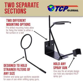 img 2 attached to TCP Global Gravity Feed Paint Spray Gun 🖌️ Holder Stand: Wall/Bench Mount, HVLP - With Strainer Holder