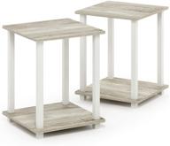 🔲 furinno simplistic sonoma oak/white end table: compact and stylish furniture for modern homes logo