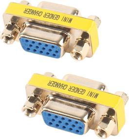 img 1 attached to Benfei 2-Pack VGA Coupler: HD15 Female to Female Adapter with Gold-Plated Cord – Enhance VGA/SVGA Connection