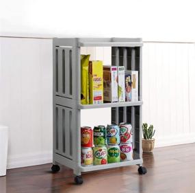 img 2 attached to 🛒 Vcansay 3-Tier Kitchen Rolling Storage Trolley: Convenient Utility Serving Cart with Wheels