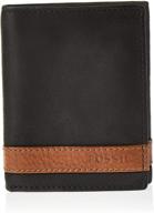 👛 fossil men's brown leather trifold wallet - wallets, card cases & money organizers logo
