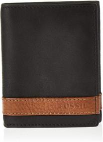 img 4 attached to 👛 Fossil Men's Brown Leather Trifold Wallet - Wallets, Card Cases & Money Organizers
