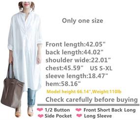 img 2 attached to 👗 Ninmon Shares Women's Plus Size O-Neck Button Down T-Shirt Dress with Cut Out Hem - Long Sleeve Versatility