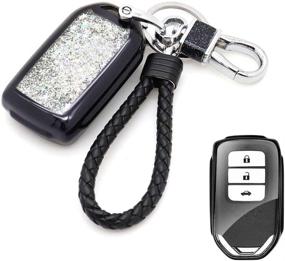 img 4 attached to 🔑 Stylish and Durable Senauto Quicksand Full Protect Key Fob Cover for Honda Civic Accord CRV HRV Pilot Odyssey (Black)