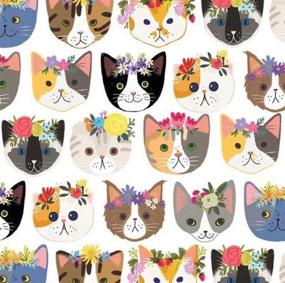 img 2 attached to 🌈 Vibrant Rainbow Colors - Kitty Cat Gift Wrap Paper, 2.5 Feet x 10 Feet, Flat Folded, No Rolling - Kitty Cat Design