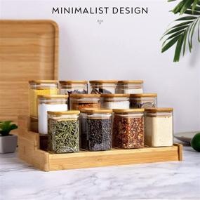 img 3 attached to 🏺 Laramaid 7oz 12Packs Glass Jars Set, Square Spice Jars with Bamboo Lids and Custom Labels, Food Storage Canisters for Home Kitchen, Spices, Herbs, Seasonings, Seeds, Tea, Sugar, Salt