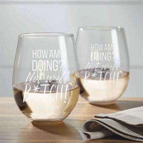 img 3 attached to 💁 Dorinda 21 oz Stemless Wine Glasses - Set of 2: The Real Housewives of New York City Edition, How Am I Doing?