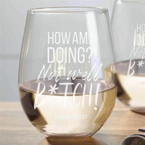 img 1 attached to 💁 Dorinda 21 oz Stemless Wine Glasses - Set of 2: The Real Housewives of New York City Edition, How Am I Doing?