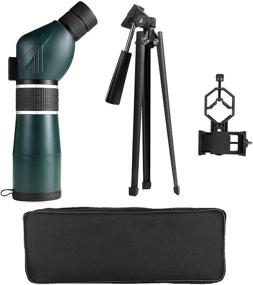 img 1 attached to 🔭 MaxUSee 20-60x60 Zoom HD Spotting Scope Bundle: Tripod, Bag & Phone Adapter - Ideal for Target Shooting, Hunting, Bird Watching, Wildlife, Scenery & Moon Viewing