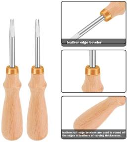 img 1 attached to 🔹 Leathercraft Essentials Set: Leather Knife, 2 Sizes of Leather Edge Beveler, and 3 PCS of Wood Leathercraft Edge Slicker Burnisher. Ideal Handle Leather Tools for DIY Leather Craft