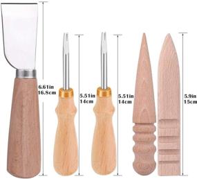 img 3 attached to 🔹 Leathercraft Essentials Set: Leather Knife, 2 Sizes of Leather Edge Beveler, and 3 PCS of Wood Leathercraft Edge Slicker Burnisher. Ideal Handle Leather Tools for DIY Leather Craft