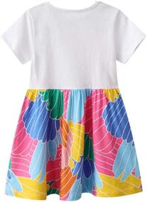 img 1 attached to 👗 Adorable WRHPZW Toddler Girl Casual Summer Dress: Short Sleeve, Appliques, and Striped Kids Dresses