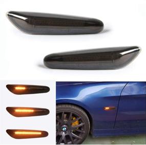 img 3 attached to 🚗 Enhance Your BMW's Turn Signals with 2Pcs BMTxms Dark Smoke Lens Sequential Flashing Amber LED Lights