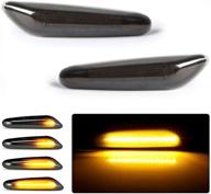 🚗 enhance your bmw's turn signals with 2pcs bmtxms dark smoke lens sequential flashing amber led lights logo