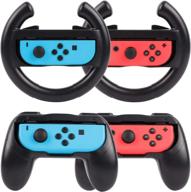 🎮 enhanced steering wheel grip for nintendo switch accessories - perfect gifts for men, nintendo switch mario kart racing game, 4 racing wheels lightweight gadgets with comfort handle for family party logo